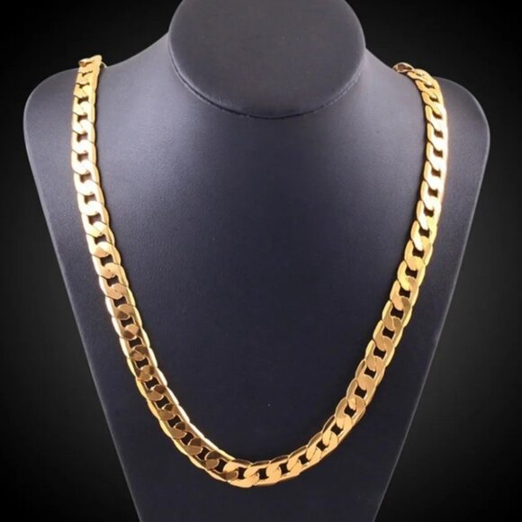 24 Inch 18K Yellow Gold 8mm Wide Open Cuban Necklace and 7.75" Bracelet Combo - Picture 6 of 9